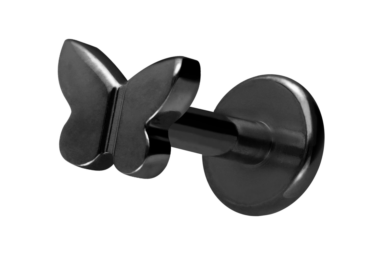 Titan Labret Piercing mit Innengewinde SCHMETTERLING